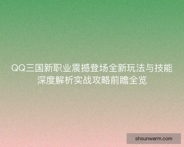 QQ三国新职业震撼登场全新玩法与技能深度解析实战攻略前瞻全览